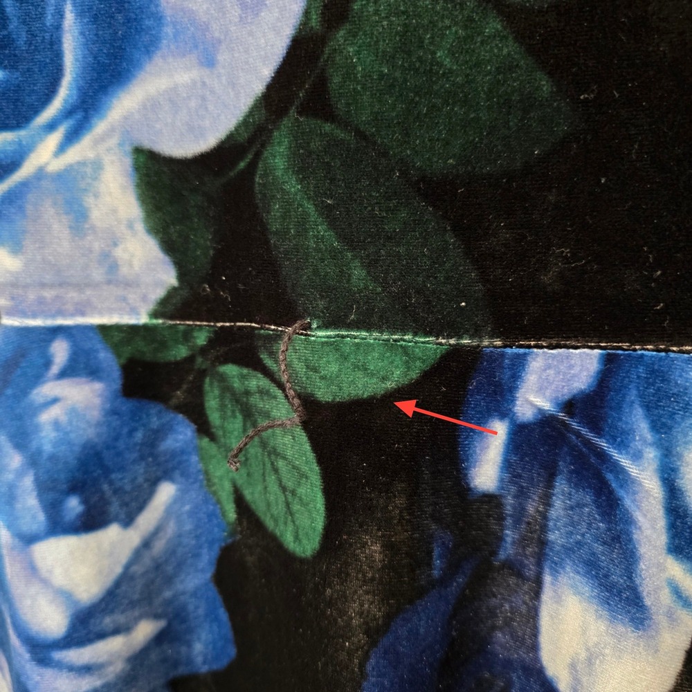 Calvin Klein Dark Floral Velvet Midi Dress Sz 10 Blue Rose Office‎ Evening - Picture 5 of 15
